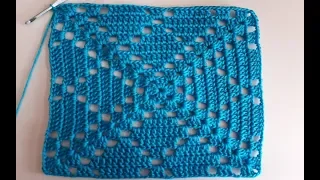 cuadro a crochet - paso a paso - facil de tejer - cuadrado a crochet para mantel