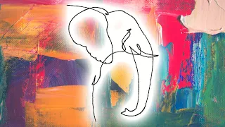 Самый быстрый способ, как одной линией нарисовать голову африканского слона. #Shorts