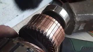 Evde Rotor,  Endüvi, Kollektör Bakırını Torna Yapma  / Turning Rotor, Armature, Copper at Home