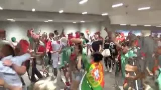 Fussball-EM 2016, Portugiesische Fans feiern 1:0 Sieg gegen Frankreich, Portugal Europameister 2016