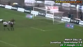 Serie A 1998-1999, day 14 Juventus - Salernitana 3-0 (F.Inzaghi 1st goal)