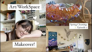 Spring Clean With Me! 🖼 | Episode 2: Art/WorkSpace Makeover + Tour | Bonus: Q&A