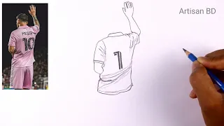 How To Draw Realistic Face Leo Messi | Inter Miami #messi