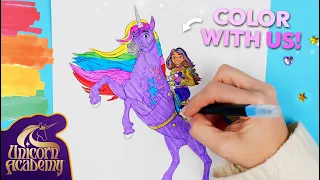 Coloring Characters from Unicorn Academy with Markers 🎨 | Activities for Kids