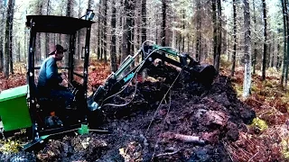 Metsäojan Kaivu Kellfrin ATV minikaivurilla Osa 1/2. Laskuoja