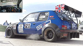 500+Hp PEUGEOT 205 1.6 GTi Turbo || ONBOARD Fastest FWD Monster