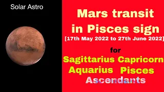 Mars transit in Pisces for Sagittarius, Capricorn, Aquarius and Pisces ascendants