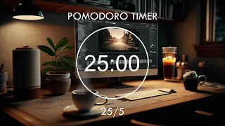 25/5 Pomodoro Timer ★︎ Study Cozy Room with Lofi Music, Deep Focus On Study, Work ★︎ Focus Station