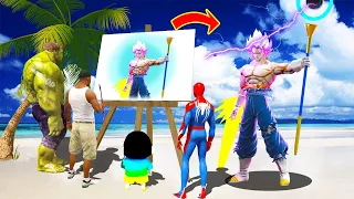 GTA 5 | GTA5 BUT WHATEVER ULTRA EGO VEGITO, SHINCHAN, FRANKLIN & IRON MAN DRAWS COMES TO REAL LIFE