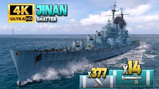 Cruiser Jinan: Good endgame for the win on map Shatter - World of Warships