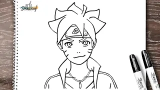 How to draw BORUTO step by step