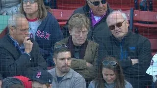 Redford taking in the Red Sox game