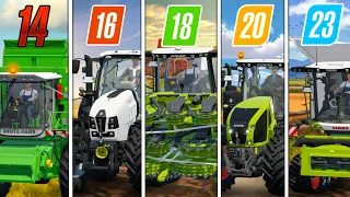 Fs14 Vs Fs16 Vs Fs18 Vs Fs20 Vs Fs23 Compare Gameplay | Comparison Gameplay Video | Timelapse