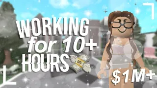 Working 10 Real Life HOURS in Bloxburg ($1M+) || Roblox