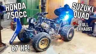 Our ABANDONED "Honduki" 750cc Quad Preps for a FULL SEND! Exhaust Build, Clutch Rebuild + More!