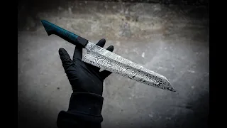 Making a twisted Damascus chef knife
