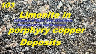 Limonite in (rock type, alteration, mineralization and structures) in porphyry copper deposits