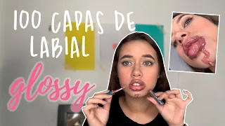 100 CAPAS DE LABIAL GLOSSY | LO LOGRÉ?