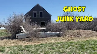 Rusty Gold 300 Abandoned Cars in Ghost Junkyard