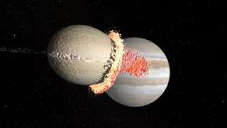 Impact comparison - from a 3cm object to Jupiter (SPH simulations)