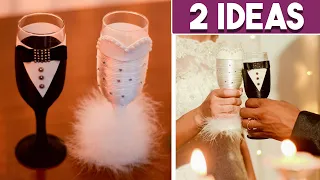 Como decorar flocos para brindar dois namorados 👰🤵 Recuerdo para padrinos de boda | DOS IDEAS