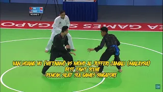 Van Hoang VU VS Mohd Al Jufferi JAMALI | Best Fight Scene | Pencak Silat SEA Games Singapore 2015