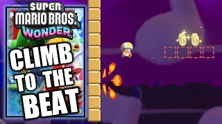 Super Mario Bros Wonder - Fluff-Puff Peaks Special Climb to the Beat - 100% All Seeds, Flower & Flag