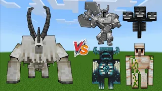 Mutant Goat vs Minecraft Bosses - Wither, Iron Golem, Warden, ferrous Wroughtnaut, Evoker