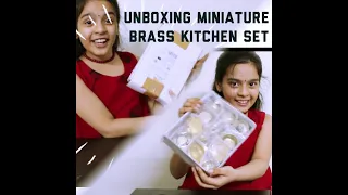 Unboxing miniature brass kitchen set/Mini Bites/Jananya