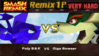 Smash Remix - Classic Mode Remix 1P Gameplay with Polygon Banjo & Kazooie (VERY HARD)