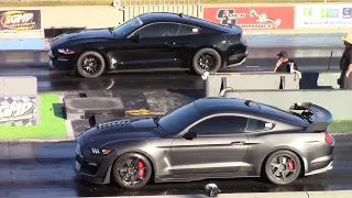 Shelby GT500 Compared to Mustang GT in the 1/4 Mile