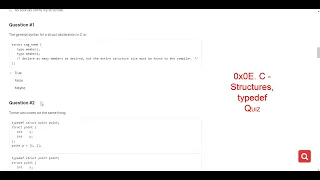 0x0E. C - Structures, typedef QUIZ