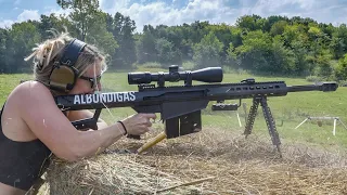 REACTIONS: People Firing the Barrett M82A1 .50BMG for the 1st time!