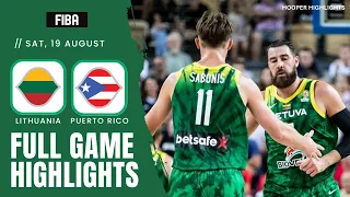 Lithuania vs Puerto Rico Full Game Highlights | Aug 19 | 2023 FIBA World Cup