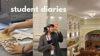 aesthetic student uni vlog | interior architecture student + bookstore, wood workshop & philharmonic