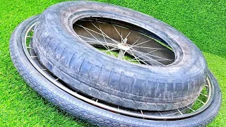 What can be made from a car tire and a bicycle wheel