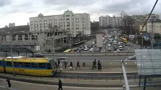 Пробки в Киеве на Индустриальном путепроводе [2016-03-14 09:06:41]