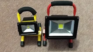 A look inside a 20W rechargeable LED work light.