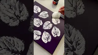 🍃 leaf art painting / leaf print ~step by step