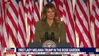 ROSE GARDEN SPEECH: First Lady Melania Trump touts progress, discusses 4 more years