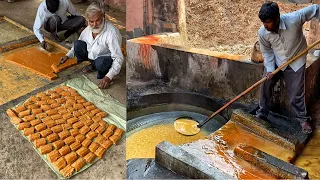 100% Natural Jaggery (Gur) Making🤩🤩 इस तरह से बनता है बिना मसाले वाला गुड़👌🏻👌🏻 Indian Street Food