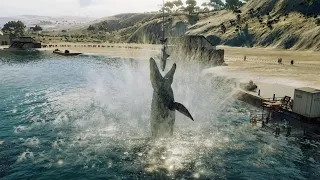 Mosasaurus eats Great White Shark #2 - Jurassic World Evolution 2 Dominion Malta Expansion