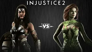 Injustice 2 - Чудо-Женщина против Ядовитого Плюща - Intros & Clashes (rus)