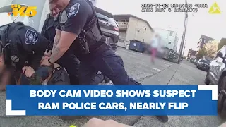 Body cam video: Seattle suspect allegedly steals SUV, rams police cruisers, nearly flips vehicle