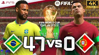 Fifa23 - Brazil vs Portugal 47-0 || Neymar vs Ronaldo || 2022 World Cup Final [ PS5 4K HDR ]