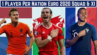 One Player Per Nation Euro 2020 Squad & Starting XI