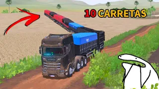 Fiz uma Carreta com 10 Vagões no Farming Simulator 20