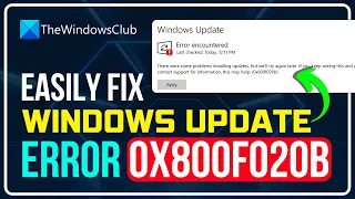 Fix 0x800f020b Windows Update Error