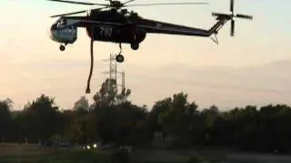 Chino Hills Fire Helicopter re-filling water tank