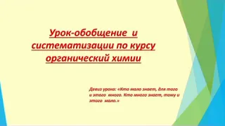 Тема: Урок обобщение и систематизации курсу органический химии